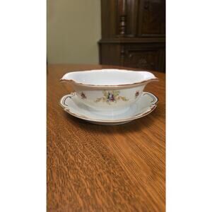 Vintage Harmony House Wembley Gravy Boat With Underplate Fine China Japan Floral